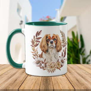 Cavalier King Charles Spaniel Autumn Wreath Mug