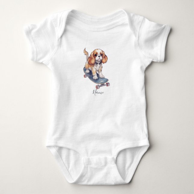 Cavalier King Charles Spaniel Baby Bodysuit (Front)