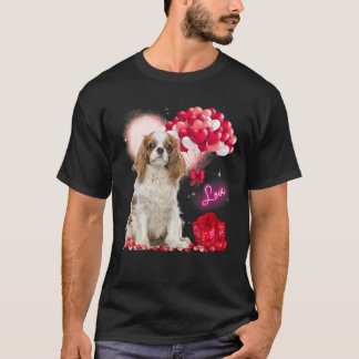 Cavalier King Charles Spaniel Balloon Heart Valent T-Shirt