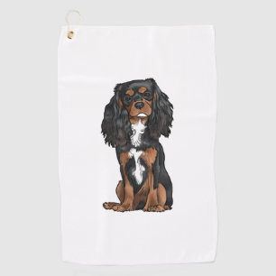 Cavalier King Charles Spaniel - Black and Tan Golf Towel