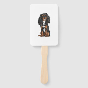 Cavalier King Charles Spaniel - Black and Tan Hand Fan