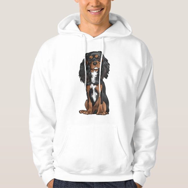 Cavalier King Charles Spaniel - Black and Tan Hoodie (Front)