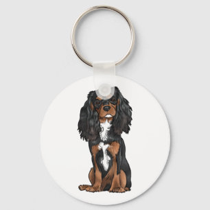 Cavalier King Charles Spaniel - Black and Tan Key Ring
