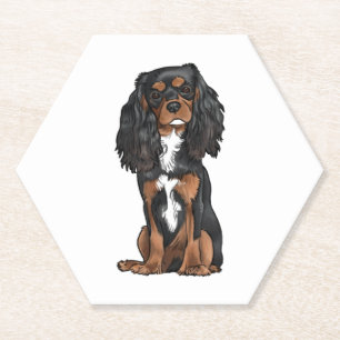 Cavalier King Charles Spaniel - Black and Tan Paper Coaster