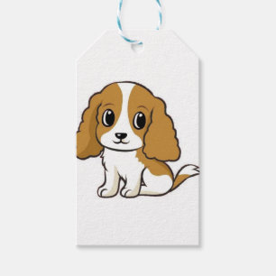 cavalier king charles spaniel blenheim cartoon gift tags