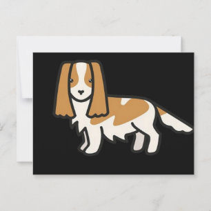 cavalier king charles spaniel blenheim cartoon postcard