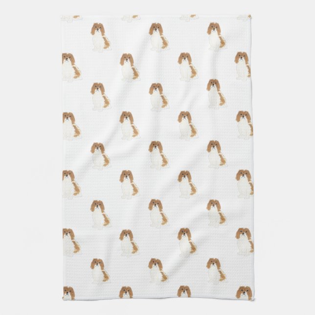 Cavalier King Charles Spaniel (Blenheim) Tea Towel (Vertical)