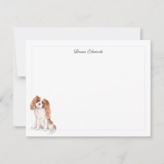 Cavalier King Charles Spaniel Blue Border Card