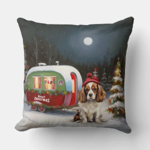 Cavalier King Charles Spaniel Caravan Christmas  Cushion