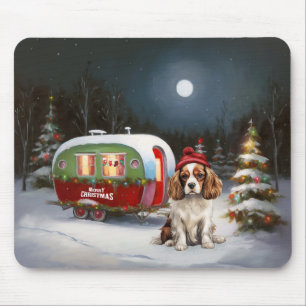 Cavalier King Charles Spaniel Caravan Christmas Mouse Mat