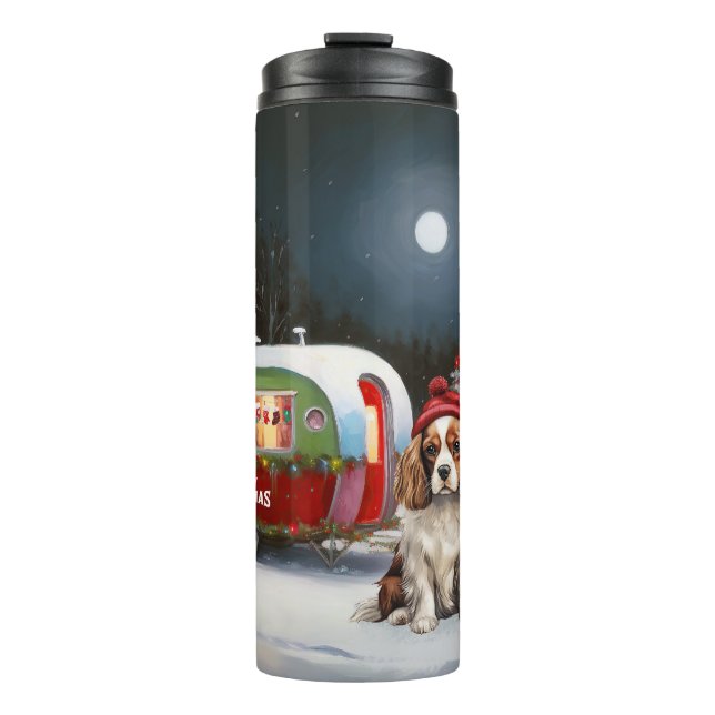 Cavalier King Charles Spaniel Caravan Christmas  Thermal Tumbler (Front)