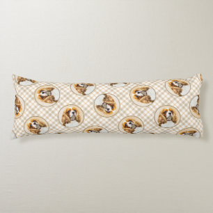 Cavalier King Charles Spaniel Cav Dog Art Painting Body Cushion