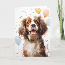 Cavalier King Charles Spaniel Celebration Greeting Thank You Card