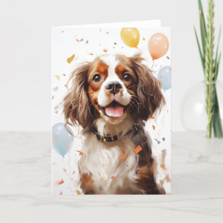 Cavalier King Charles Spaniel Celebration Greeting Thank You Card