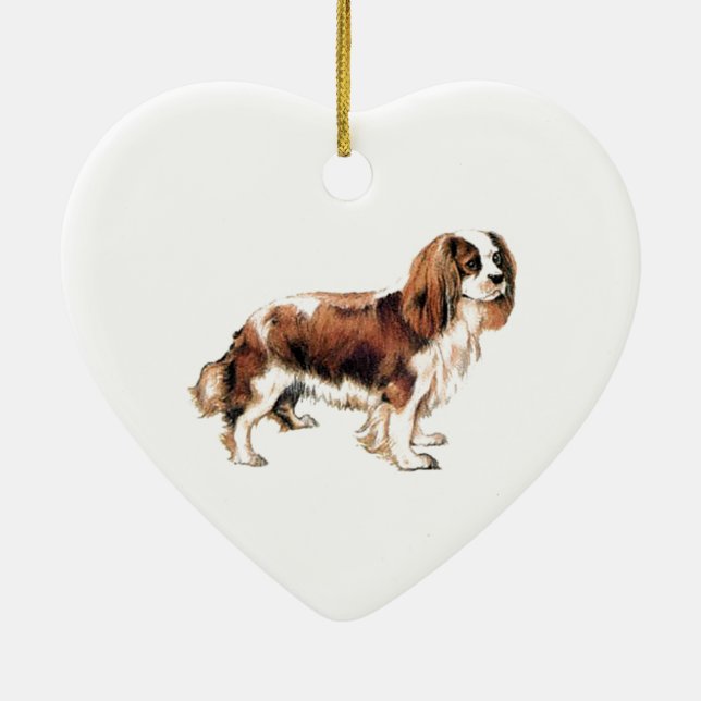 Cavalier King Charles Spaniel Ceramic Tree Decoration (Back)