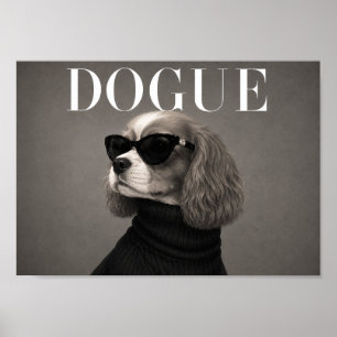 Cavalier King Charles Spaniel Chic Fashion Dog Art Poster