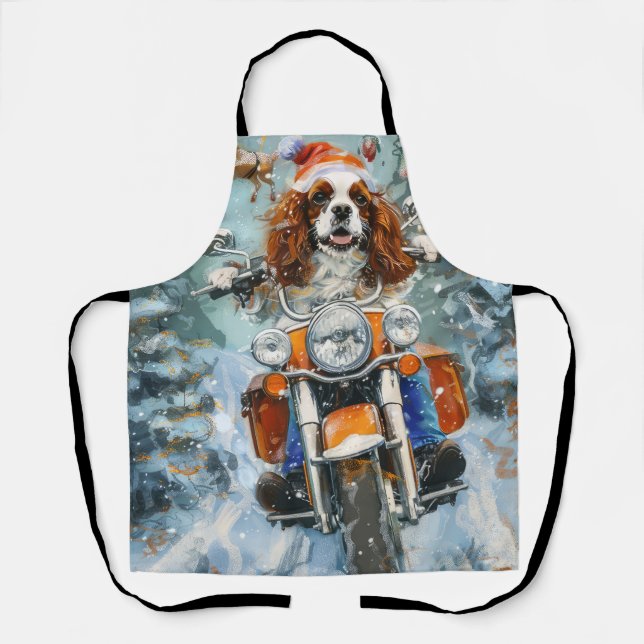 Cavalier King Charles Spaniel Christmas Apron (Front)