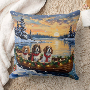 Cavalier King Charles Spaniel Christmas Boat Cushion