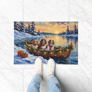 Cavalier King Charles Spaniel Christmas Boat Doormat
