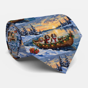 Cavalier King Charles Spaniel Christmas Boat Tie
