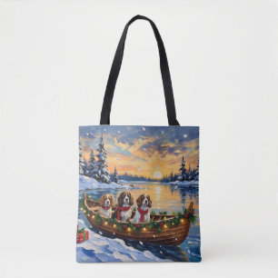Cavalier King Charles Spaniel Christmas Boat Tote Bag