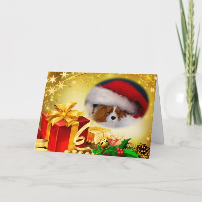 Cavalier King Charles Spaniel Christmas Card (Front)