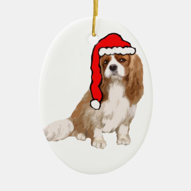 Cavalier King Charles Spaniel Christmas Ceramic Tree Decoration (Front)