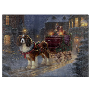 Cavalier King Charles Spaniel Christmas Festive Cutting Board