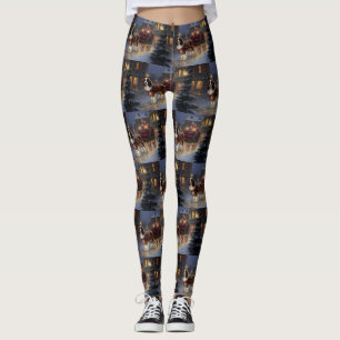 Cavalier King Charles Spaniel Christmas Festive  Leggings