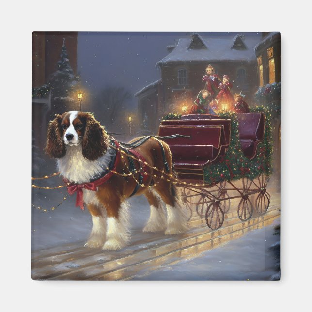 Cavalier King Charles Spaniel Christmas Festive  Magnet (Front)
