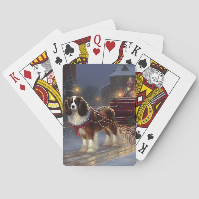 Cavalier King Charles Spaniel Christmas Festive  Playing Cards (Back)