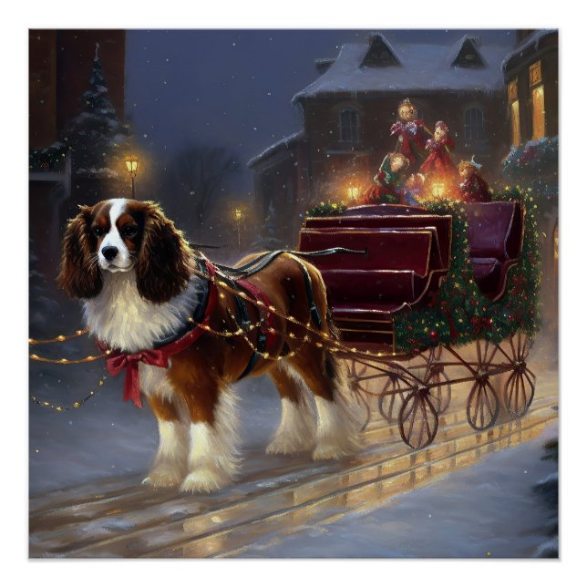 Cavalier King Charles Spaniel Christmas Festive  Poster (Front)