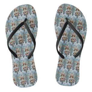 Cavalier King Charles Spaniel Christmas Flip Flops
