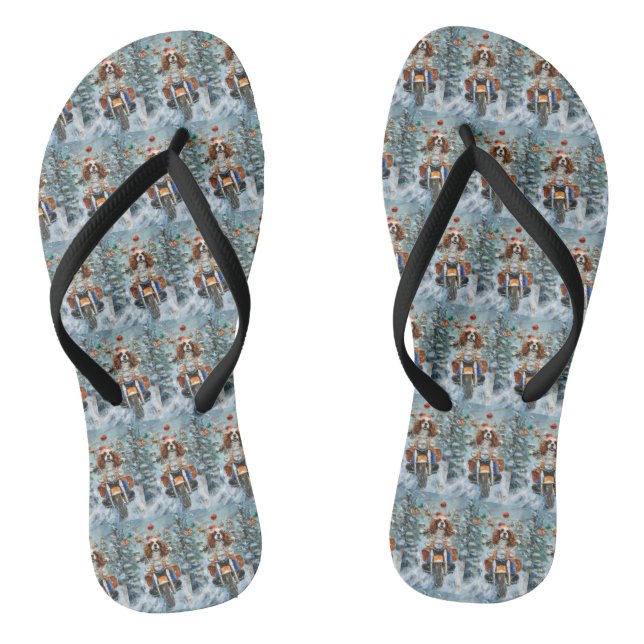 Cavalier King Charles Spaniel Christmas Flip Flops (Footbed)