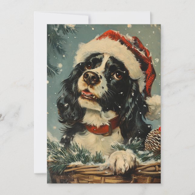 Cavalier King Charles Spaniel Christmas Holiday Card (Front)