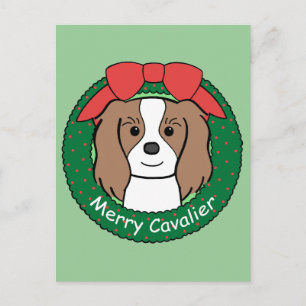 Cavalier King Charles Spaniel Christmas Holiday Postcard