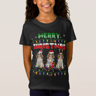 Cavalier king charles spaniel Christmas Lights Dog T-Shirt
