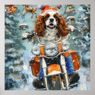 Cavalier King Charles Spaniel Christmas Poster