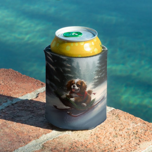 Cavalier King Charles Spaniel  Christmas snow Can Cooler (In Situ Pool)