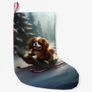 Cavalier King Charles Spaniel  Christmas snow Small Christmas Stocking