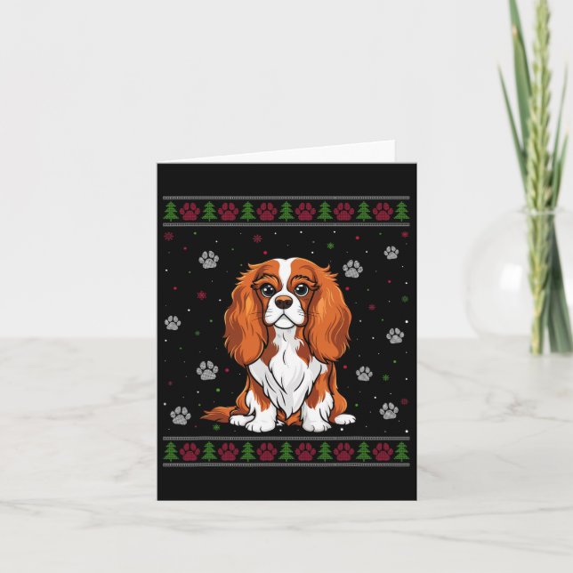 Cavalier King Charles Spaniel Christmas Sweater Do Card (Front)
