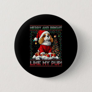 Cavalier King Charles Spaniel Christmas Tree Decor 6 Cm Round Badge