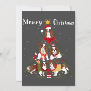 Cavalier King Charles Spaniel Christmas Tree Xmas Invitation