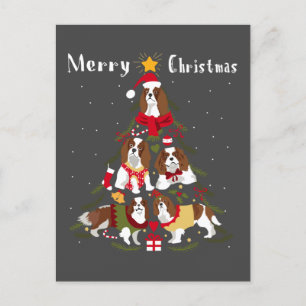Cavalier King Charles Spaniel Christmas Tree Xmas Postcard
