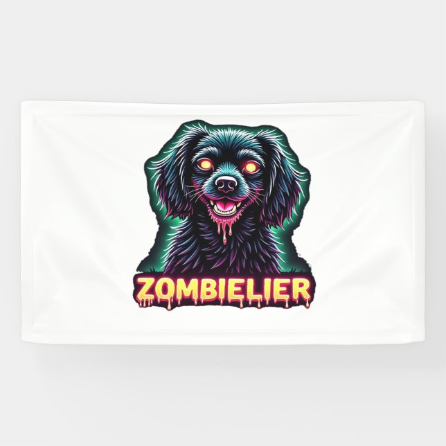 Cavalier King Charles Spaniel CKCS Zombie Dog Hall Banner (Horizontal)