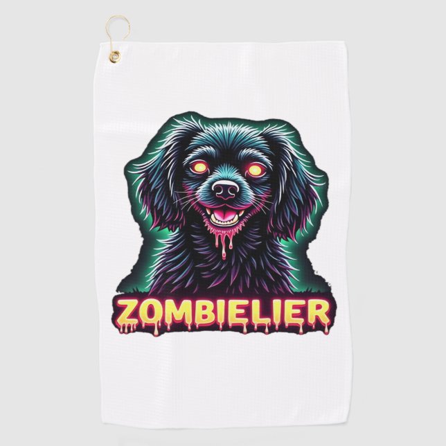 Cavalier King Charles Spaniel CKCS Zombie Dog Hall Golf Towel (Front)