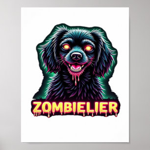 Cavalier King Charles Spaniel CKCS Zombie Dog Hall Poster