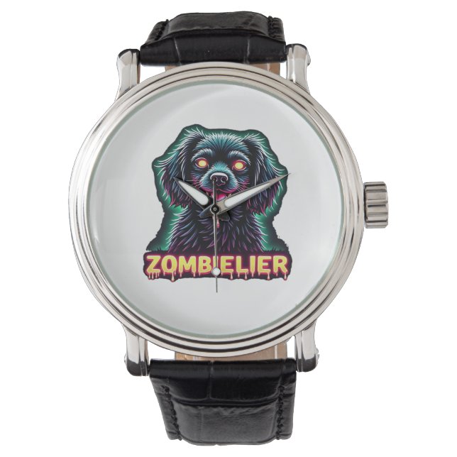 Cavalier King Charles Spaniel CKCS Zombie Dog Hall Watch (Front)