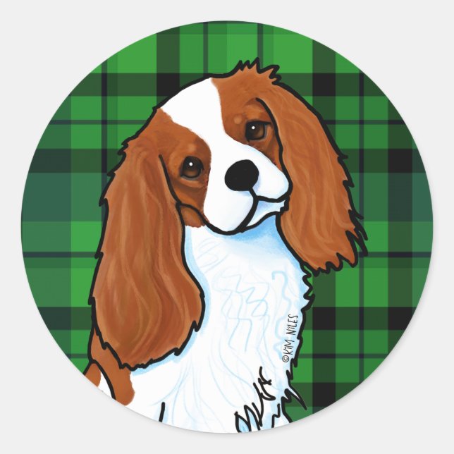 Cavalier King Charles Spaniel Classic Round Sticke Sticker (Front)