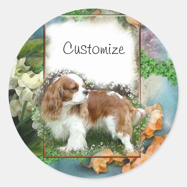 Cavalier King Charles Spaniel Classic Round Sticker (Front)